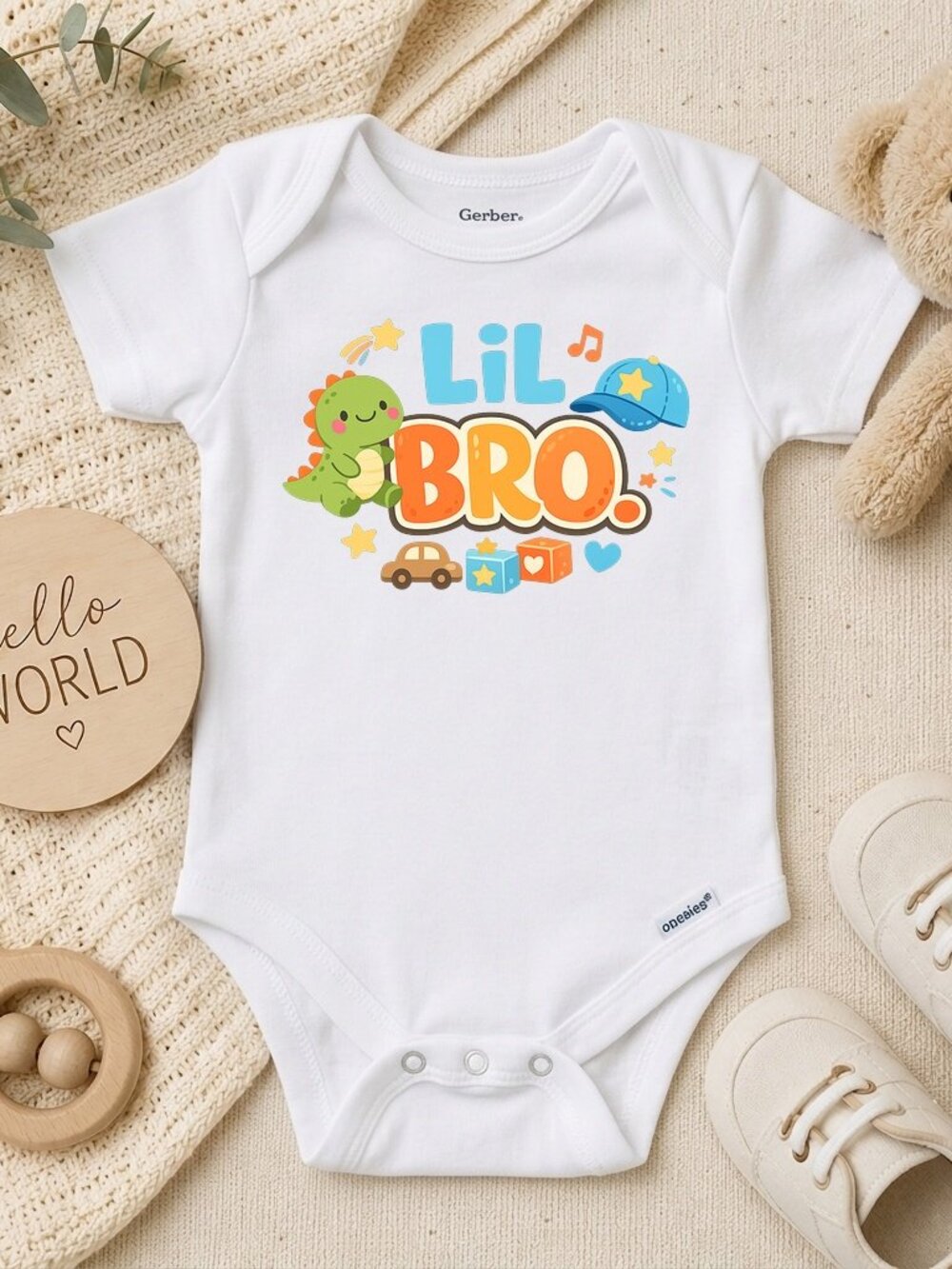 Lil Bro Natural Bodysuit Baby Shower Gift ONESIE®
